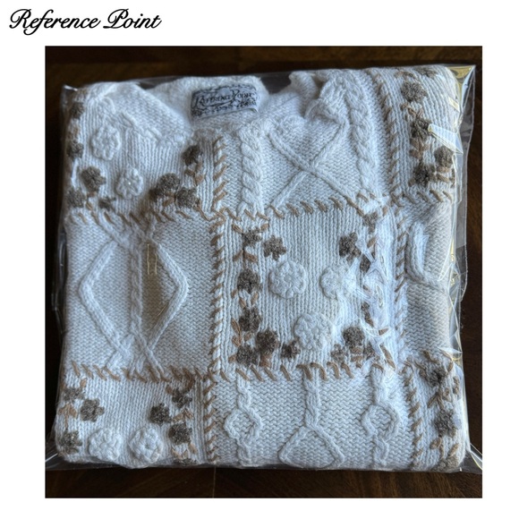 Reference Point - Hand Knitted Block Pattern Pullover Sweater Size L - Picture 3 of 6